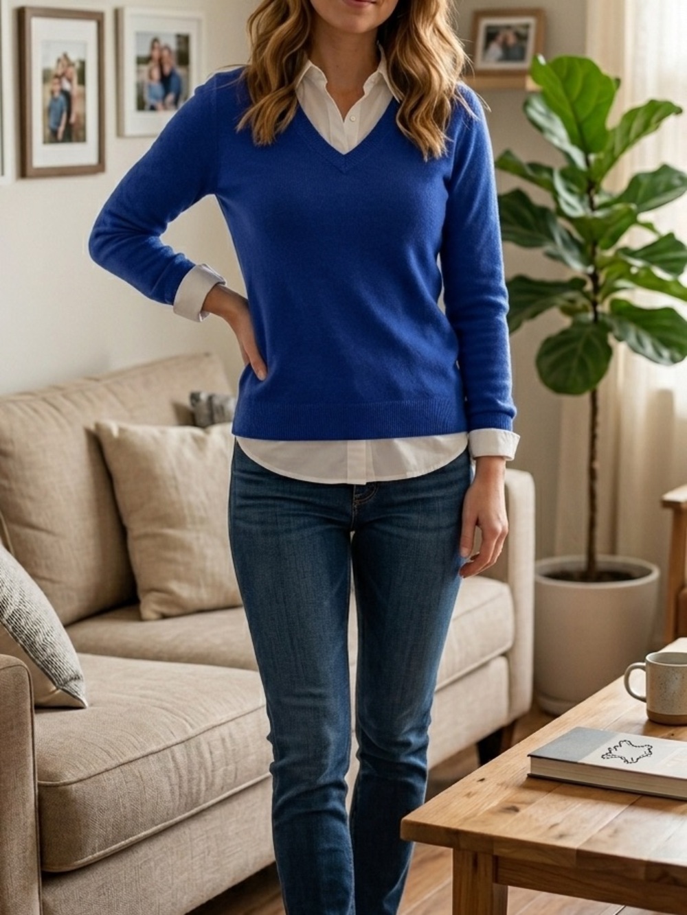 💙CASHMERE💙 Lord & Taylor V-Neck Sweater in Cobalt Blue